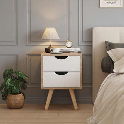 Nightstand Dinkl White Drawers - 29.7x29.7xH45cm