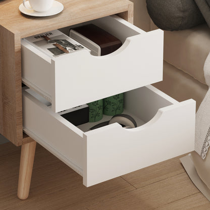 Nightstand Dinkl White Drawers - 29.7x29.7xH45cm