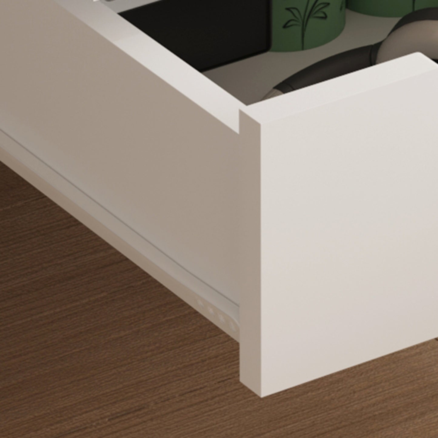 Bedside Stand Dinkl Hm2472.04 Melamine-2 Drawers In Sonama-white 29,7x29,7x45hcm.