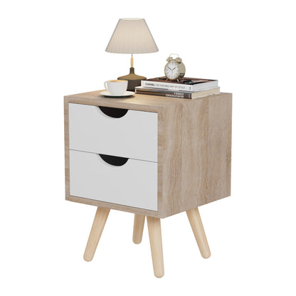 Nightstand Dinkl White Drawers - 29.7x29.7xH45cm