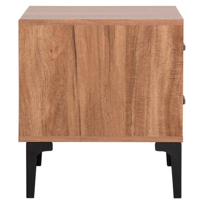 Nightstand Series Harry Hm2487.01 Melamine In Natural Wood Color-black 55x43x48hcm.