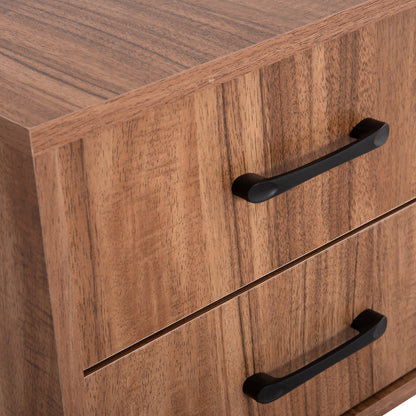 Nightstand Series Harry Hm2487.01 Melamine In Natural Wood Color-black 55x43x48hcm.