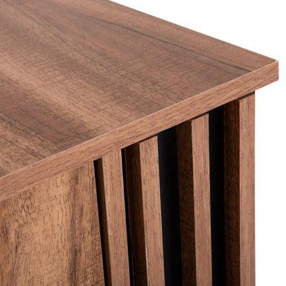 Nightstand Series Harry Hm2487.01 Melamine In Natural Wood Color-black 55x43x48hcm.