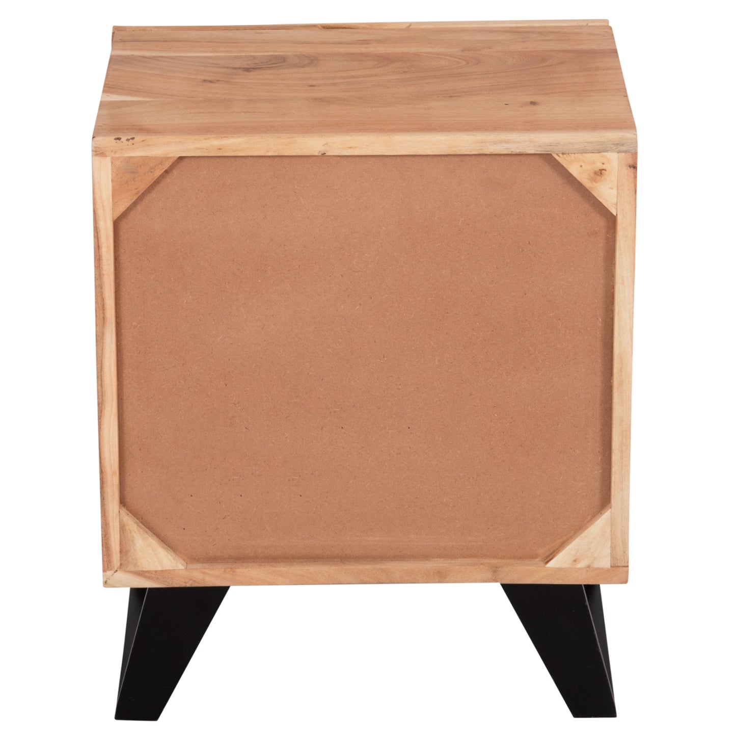 Nightstand With 2 Drawers Alicia Hm8360.11 Acacia Wood In Natural Color 45x35x56hcm.