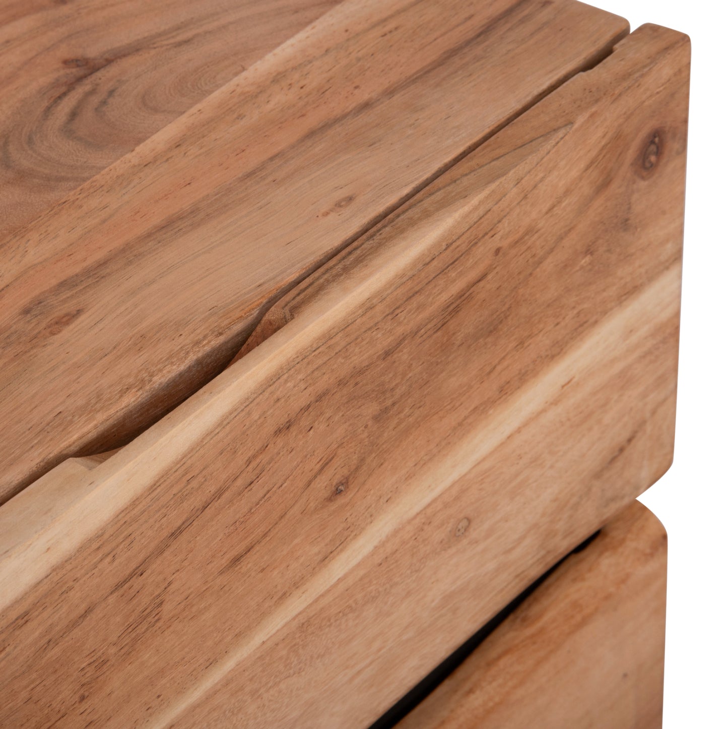 Nightstand With 2 Drawers Alicia Hm8360.11 Acacia Wood In Natural Color 45x35x56hcm.