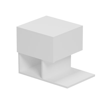 Bedside Nightstand Caspian Hm9071.11 Melamine In White 46.8x33x36.8hcm.