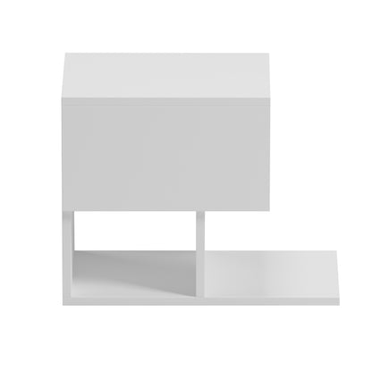Bedside Nightstand Caspian Hm9071.11 Melamine In White 46.8x33x36.8hcm.