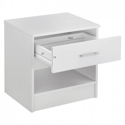 Night Stand With 1 Drawer In White Hm2345.05 45x35,5x47 Cm.