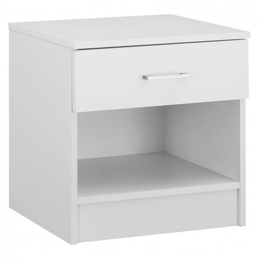 Night Stand With 1 Drawer In White Hm2345.05 45x35,5x47 Cm.