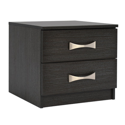 Bedside Table With 2 Drawers And Handles Hm2235.01 Zebrano 48x40x42