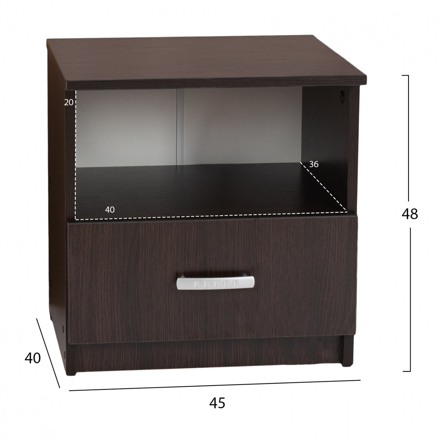 Night Stand With Drawer Wenge Hm2431.02 45x40x48 Cm.