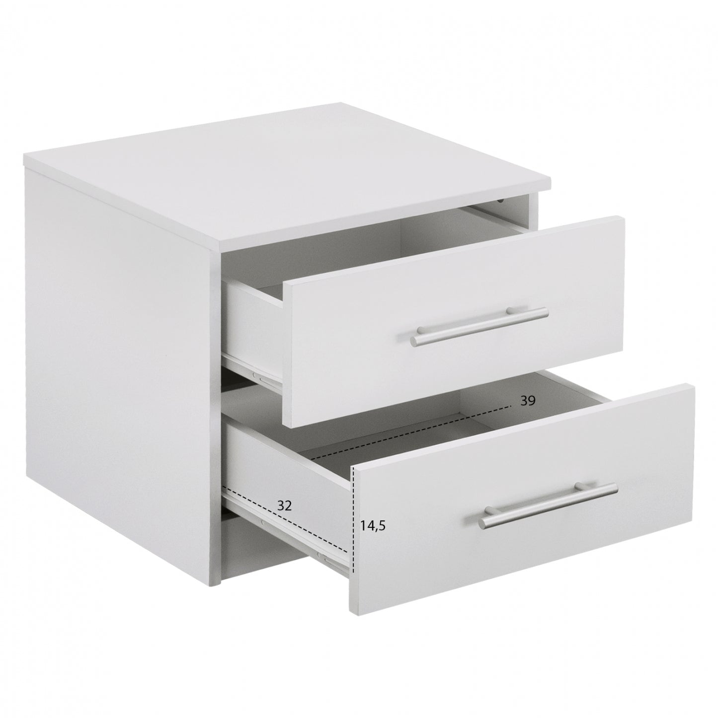 Night Stand Hm2220.05 White 48x40,5x41,5 Cm.