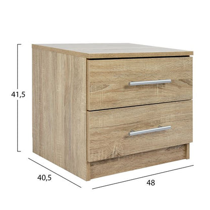 Bedside Table Melamine Hm2220.02 Sonama 48x40.5x41.5