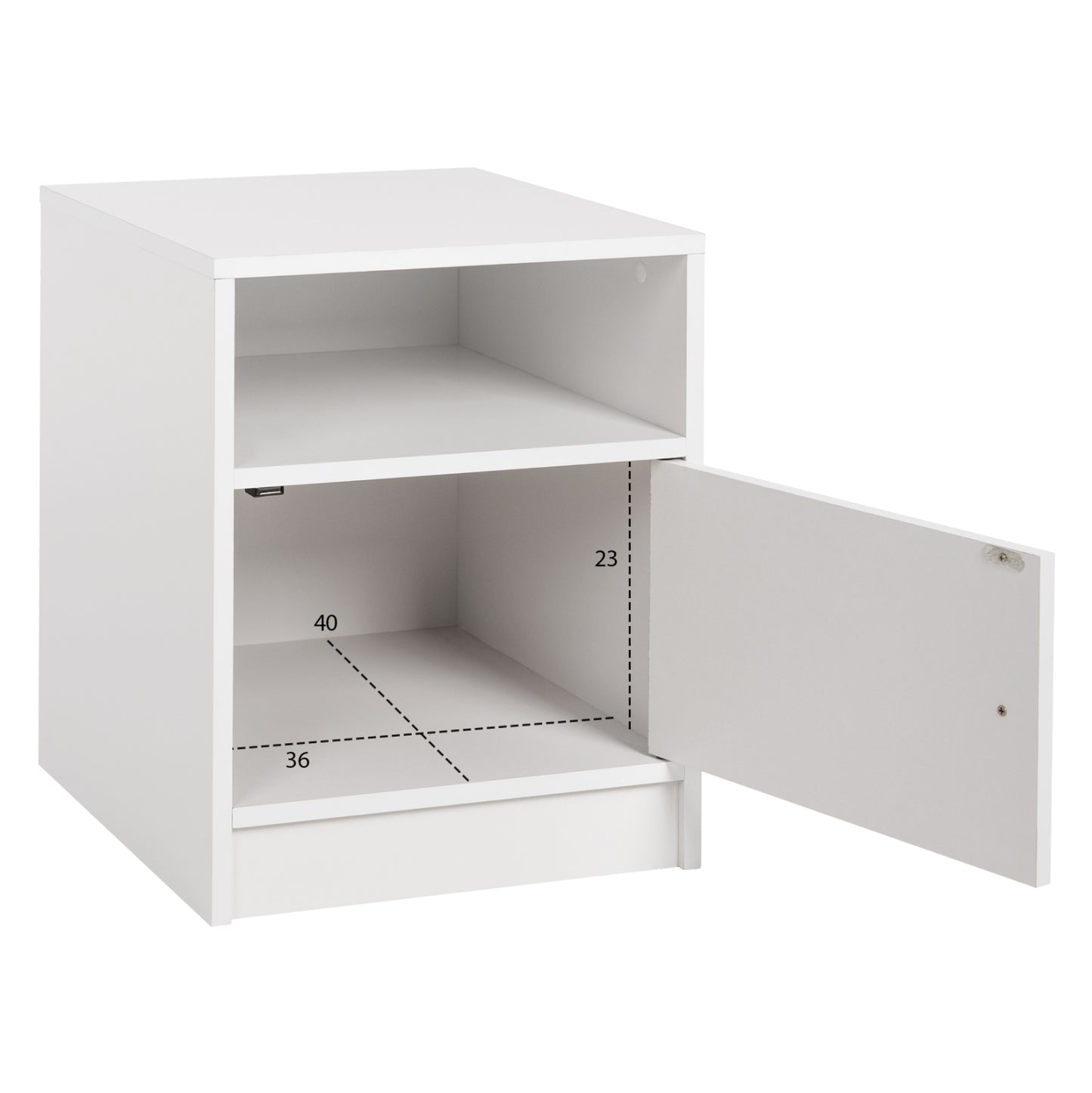 Nightstand Malory Hm2205.05 White Melamine 40x40x50hcm.