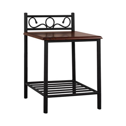 Bedside Table Suzie Hm388 From Metal And Wood 45x35x48-61Η Cm