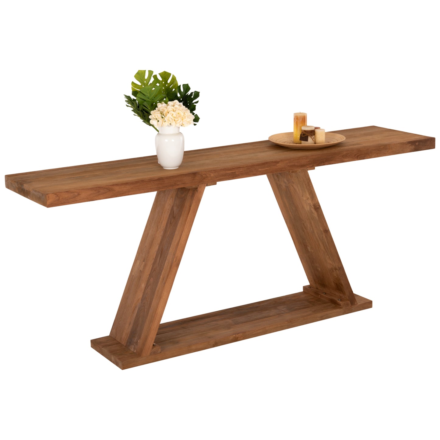 Console Hm9555 Made Of Teak Wood In Natural Color 220x50x90hcm.