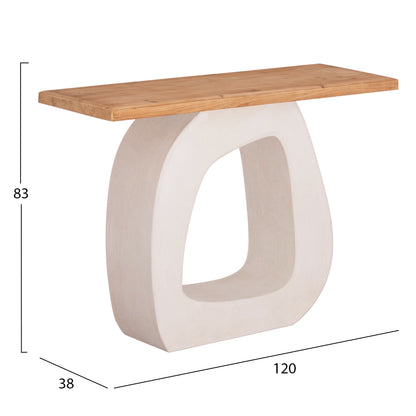 Console Series Santorini Hm18043 Fir Wood Tabletop-mdf Base In Off-white 120x38x83hcm.