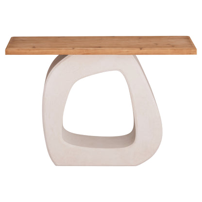 Console Series Santorini Hm18043 Fir Wood Tabletop-mdf Base In Off-white 120x38x83hcm.