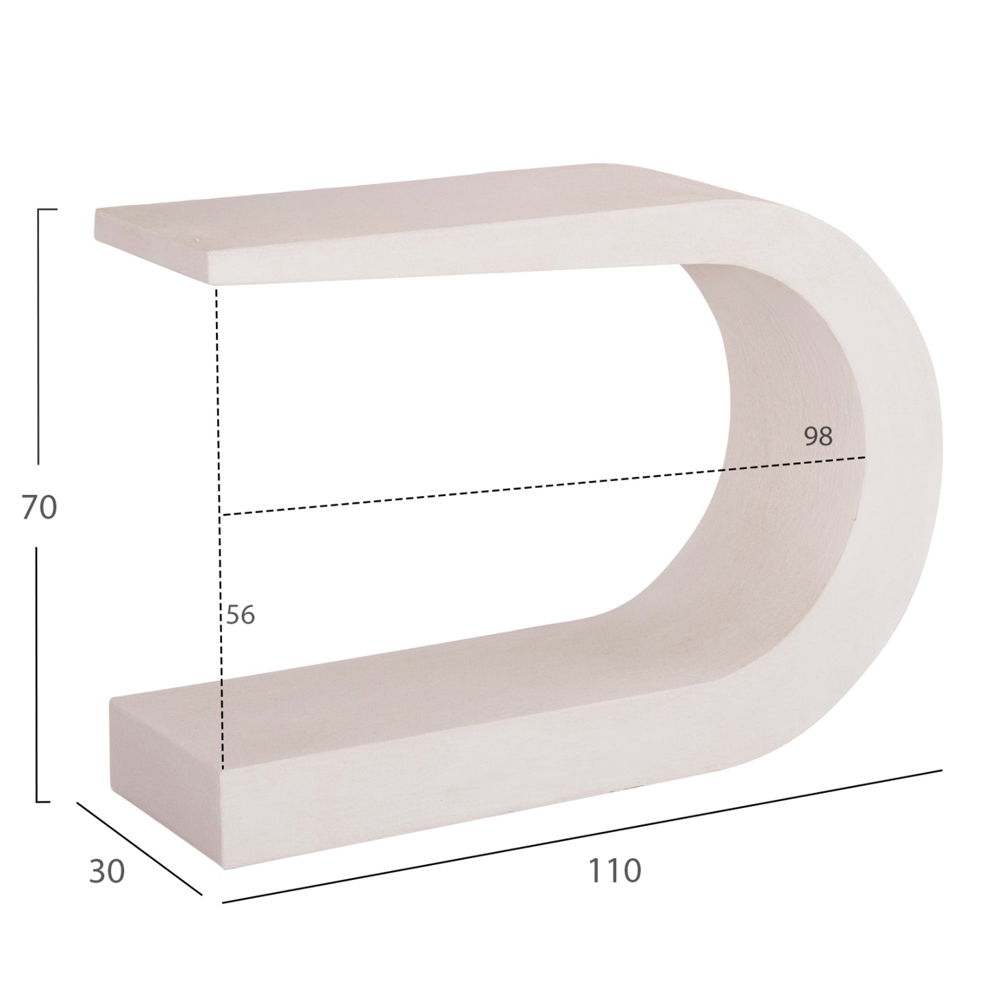 Console Series Santorini Hm18049 Mdf In Off-white Color 110x30x70hcm.