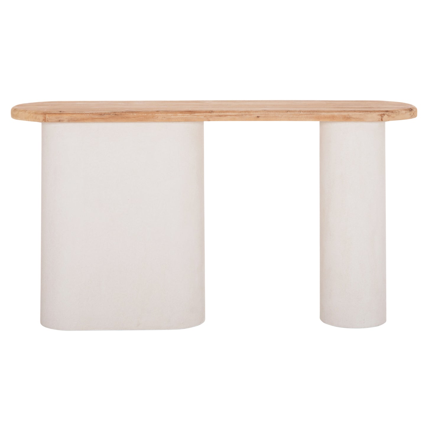 Console Santorini Hm18338 Fir Wood Tabletop-mdf Base In Off-white 150x35x82hcm.