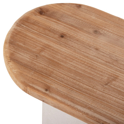 Console Santorini Hm18338 Fir Wood Tabletop-mdf Base In Off-white 150x35x82hcm.