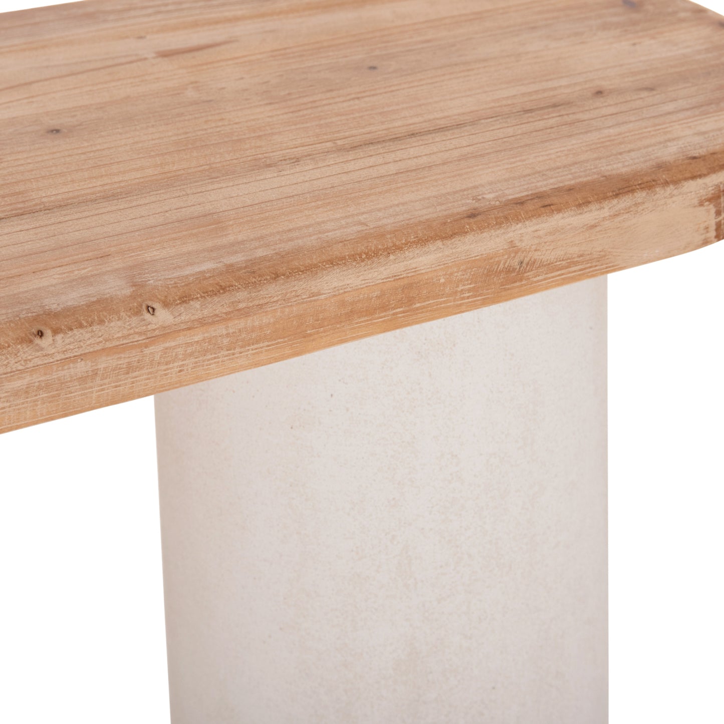 Console Santorini Hm18338 Fir Wood Tabletop-mdf Base In Off-white 150x35x82hcm.