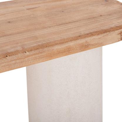 Console Santorini Hm18338 Fir Wood Tabletop-mdf Base In Off-white 150x35x82hcm.