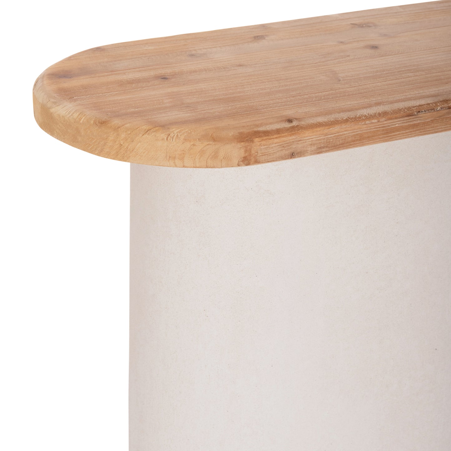 Console Santorini Hm18338 Fir Wood Tabletop-mdf Base In Off-white 150x35x82hcm.