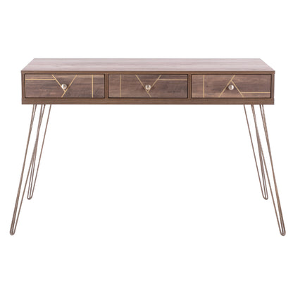 Console Kaitlyn Hm8653 Walnut With Gold 120x55x79,5 Cm.