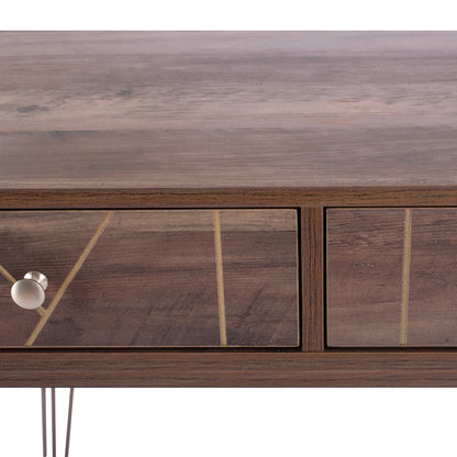 Console Kaitlyn Hm8653 Walnut With Gold 120x55x79,5 Cm.