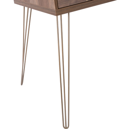 Console Kaitlyn Hm8653 Walnut With Gold 120x55x79,5 Cm.