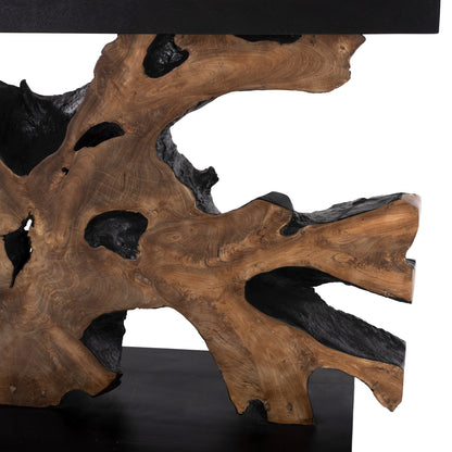 Console Hm9356 Solid Teak Natural-black 150x40x80h