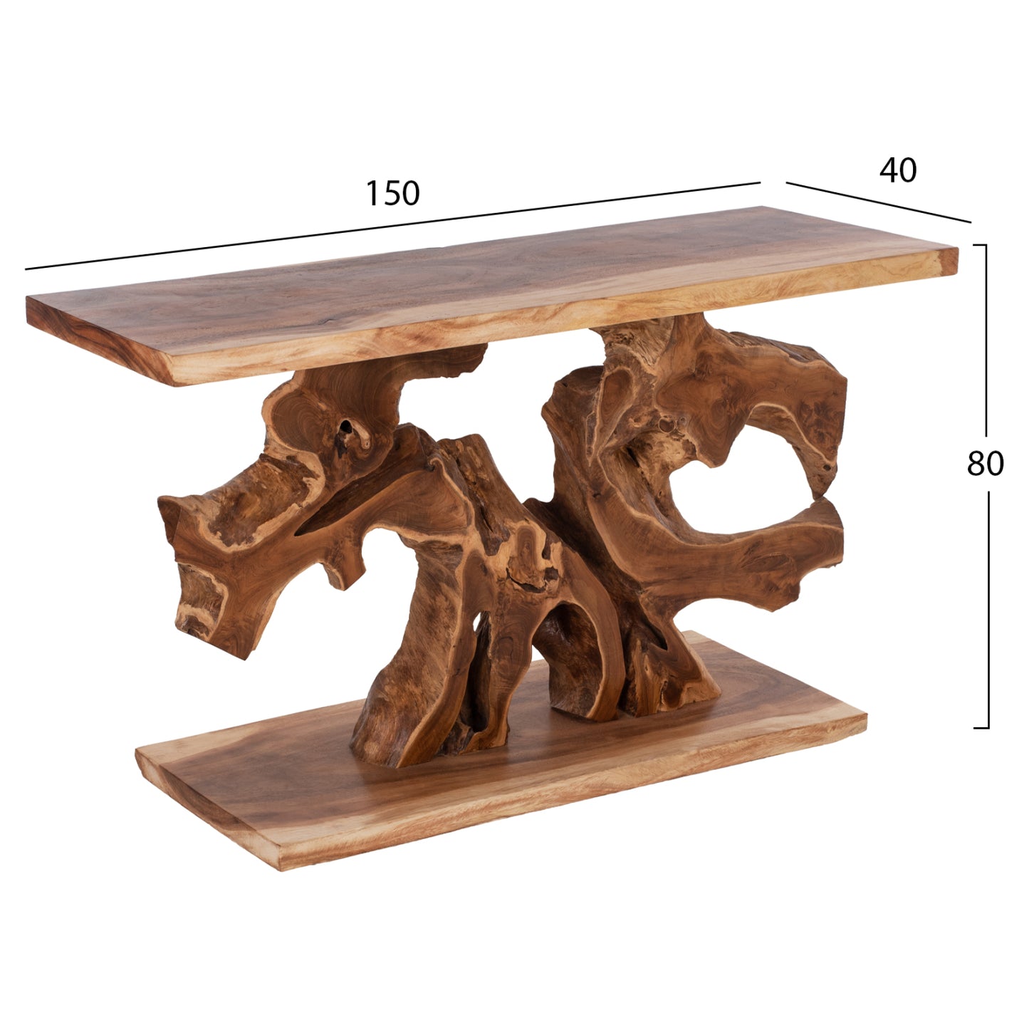 Console Hm9357 Solid Teak Natural 150x40x80h