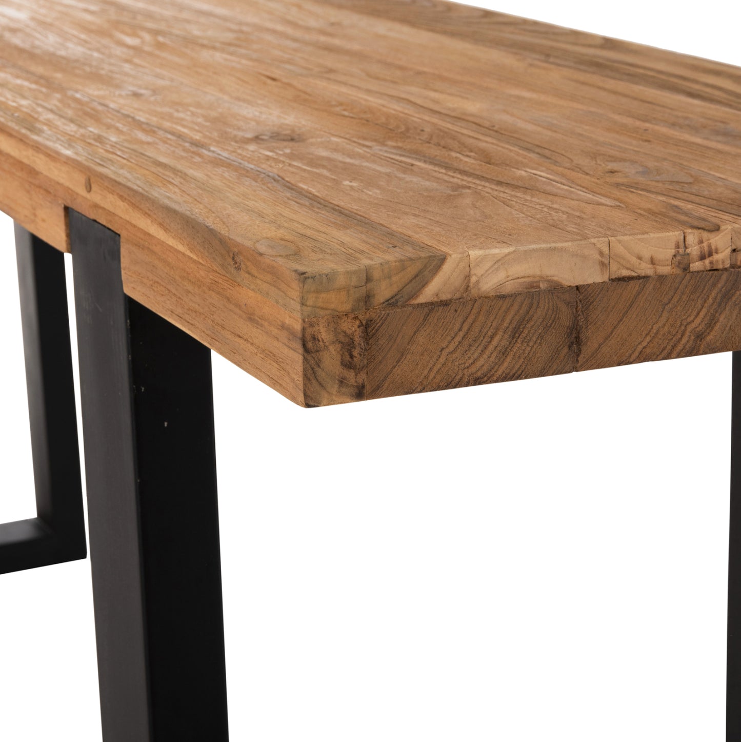 Console Shire Hm9800 Recycled Teak Wood-black Metal Legs 240x50x90hcm.