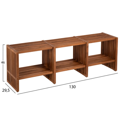 Console Nya Hm9831 Solid Teak Wood In Natural Color 130x29,5x46h Cm.