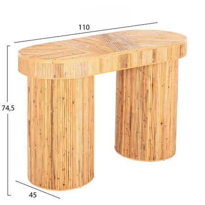 Console In Oval Shape Gatsby Hm9871 Natural Rattan In Natural Color 110x45x74,5hcm.