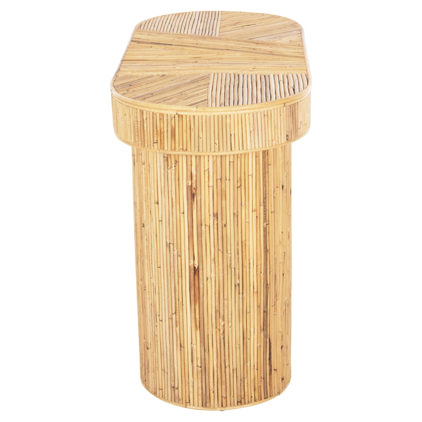 Console In Oval Shape Gatsby Hm9871 Natural Rattan In Natural Color 110x45x74,5hcm.