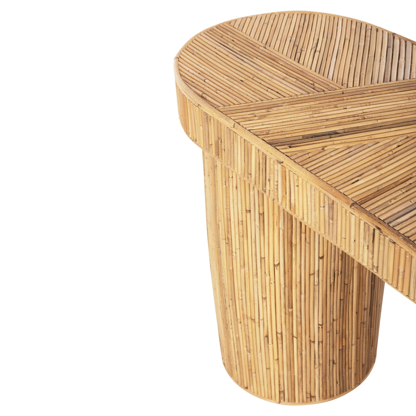 Console In Oval Shape Gatsby Hm9871 Natural Rattan In Natural Color 110x45x74,5hcm.