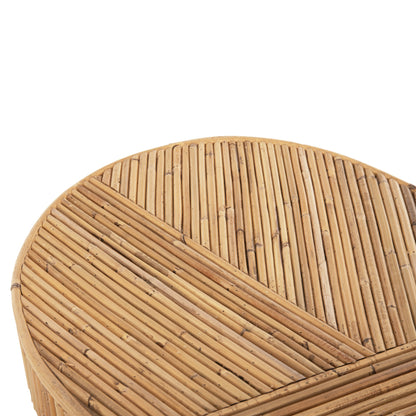Console In Oval Shape Gatsby Hm9871 Natural Rattan In Natural Color 110x45x74,5hcm.