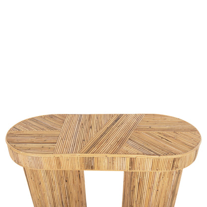 Console In Oval Shape Gatsby Hm9871 Natural Rattan In Natural Color 110x45x74,5hcm.