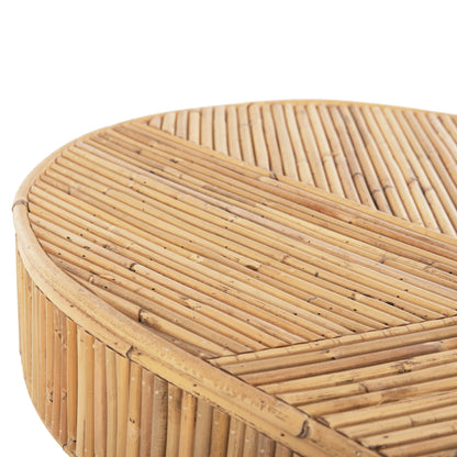 Console In Oval Shape Gatsby Hm9871 Natural Rattan In Natural Color 110x45x74,5hcm.
