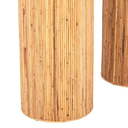 Console In Oval Shape Gatsby Hm9871 Natural Rattan In Natural Color 110x45x74,5hcm.
