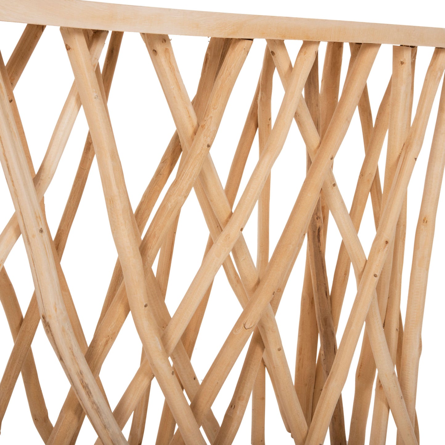 Console In Rustic Style Teak Branches & 3cm. Tabletop 121x36x75hcm. Hm9805