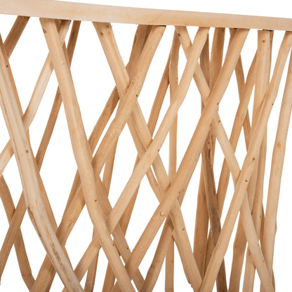 Console In Rustic Style Teak Branches & 3cm. Tabletop 121x36x75hcm. Hm9805