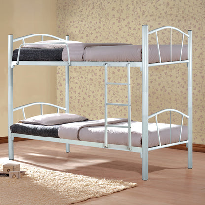 Bed Bunk Metallic Floor Hm328.02 White 90x190 Cm
