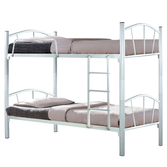 Bed Bunk Metallic Floor Hm328.02 White 90x190 Cm