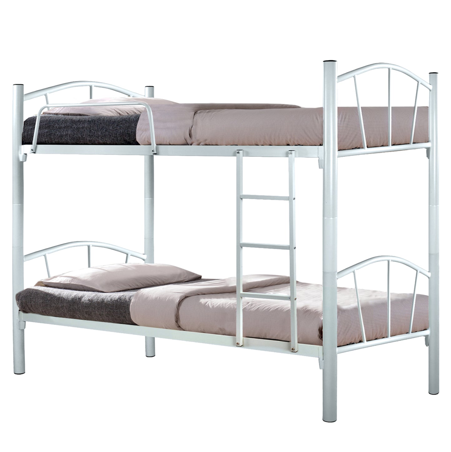 Bed Bunk Metallic Floor Hm328.02 White 90x190 Cm