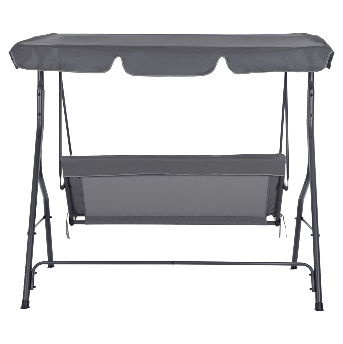 Porch Swinger 3-seater With Sunshield Likid Hm5979.01 Metal Frame And Fabric In Grey 170x110x153hcm.