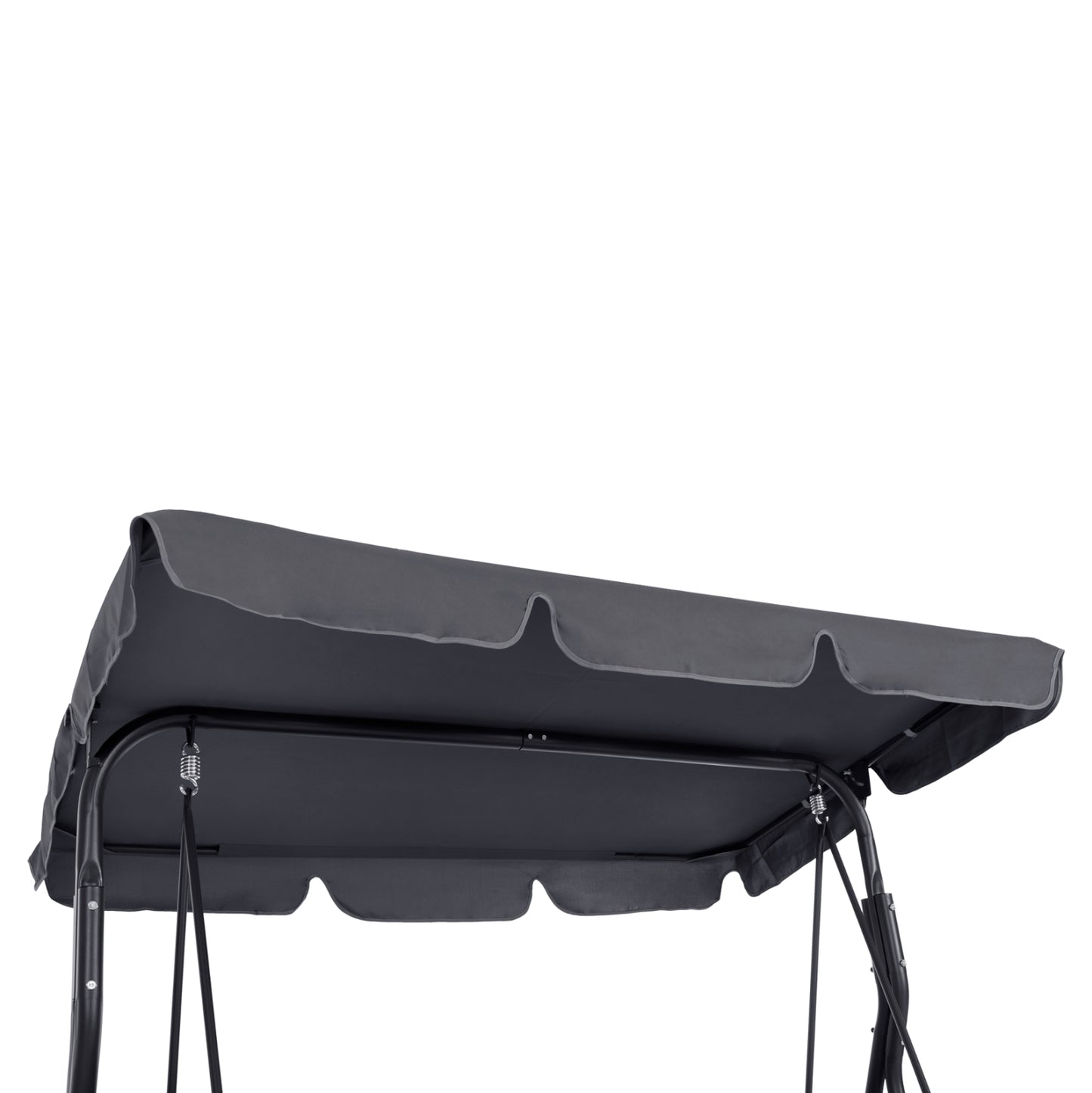 Porch Swinger 3-seater With Sunshield Likid Hm5979.01 Metal Frame And Fabric In Grey 170x110x153hcm.