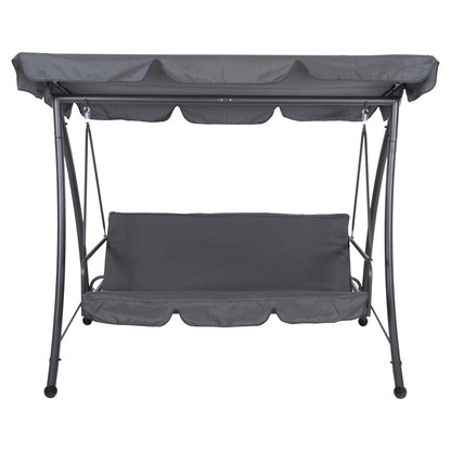 Porch Swinger-bed 3-seater With Sunshield Likid Hm5980.01 Metal Frame&fabric In Grey 194x119x210hcm.